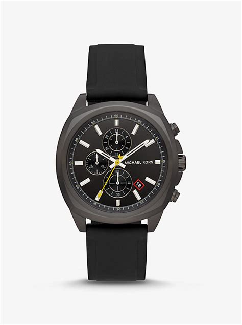 michael kors bryson silicone black waterproof|Oversized Maritime Silicone Watch .